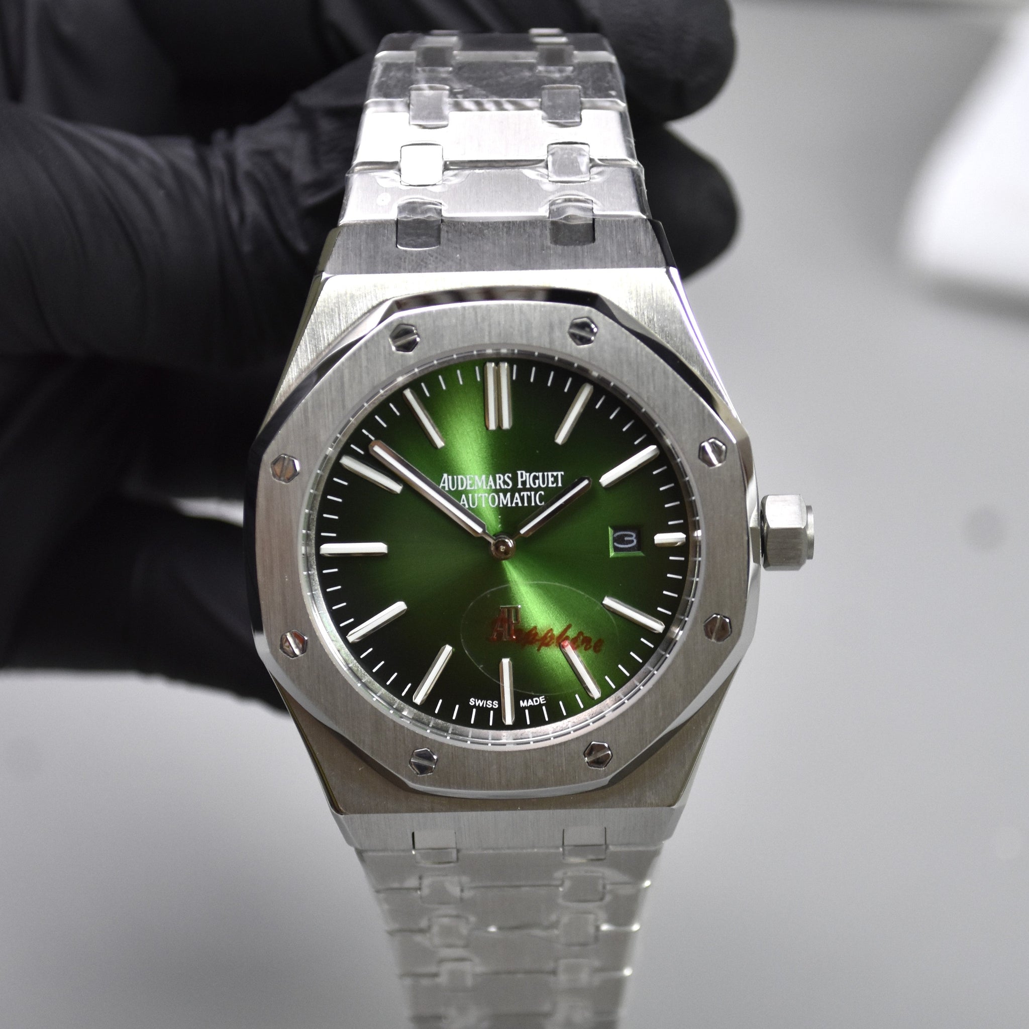 ROYAL OAK AUTO CHAIN SILVER GREEN BLACK DAIL