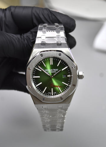 ROYAL OAK AUTO CHAIN SILVER GREEN BLACK DAIL