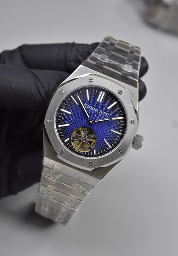 ROYAL OAK AUTO PENDULUM CHAIN SILVER BLUE BOX DAIL