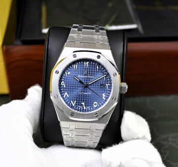 ROYAL OAK AUTO CHAIN SILVER BLUE ARABIC DAIL