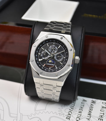 ROYAL OAK AUTO CALENDER PREPETUEL SILVER BLACK