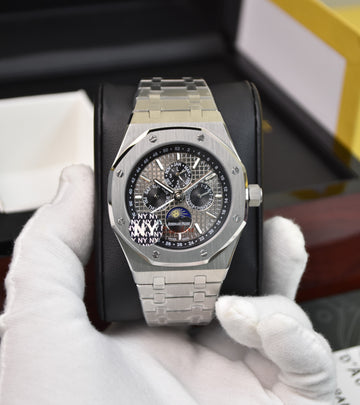 ROYAL OAK AUTO CALENDER PREPETUEL SILVER GREY