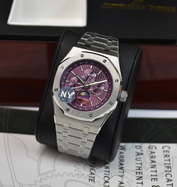 ROYAL OAK AUTO CALENDER PREPETUEL SILVER PURPLE