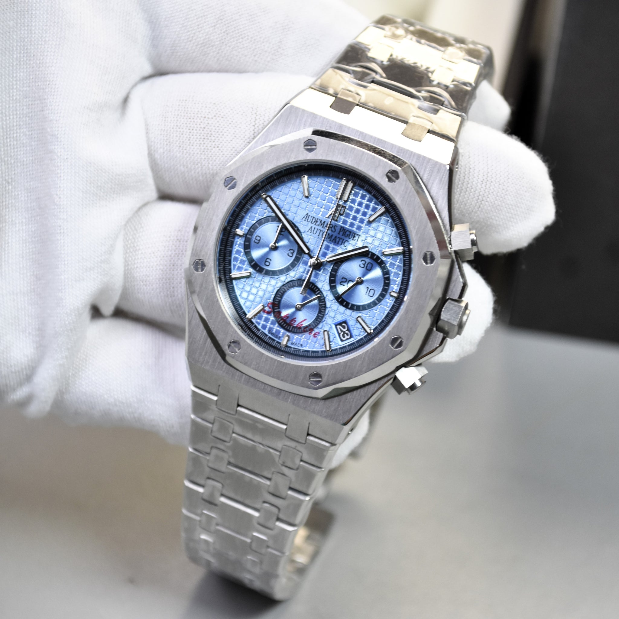 AP ROYAL OAK CHRONOGRAPH SILVER ICEBLUE