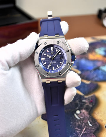 ROYAL OAK OFF SHORE AUTO SILVER BLUE