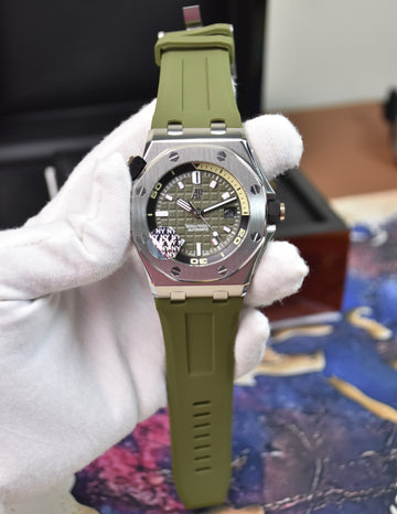 ROYAL OAK OFF SHORE AUTO SILVER OLIVE GREEN