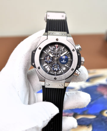 BIGBANG CHRONO PVC SILVER BLACK DIAL