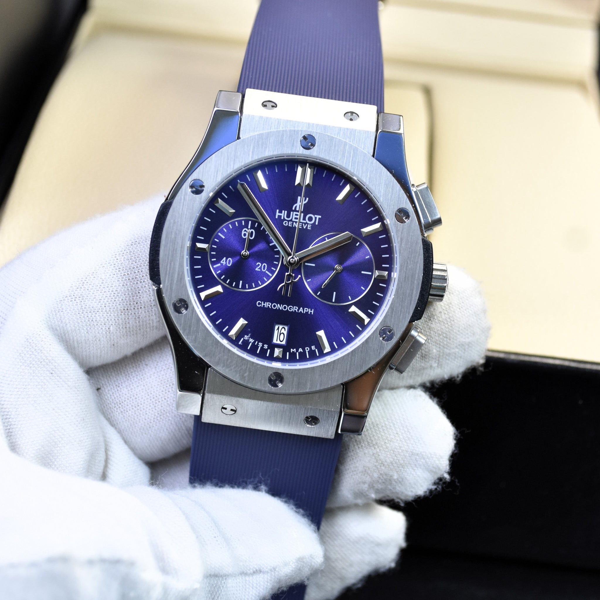 BIGBANG CHRONO PVC SILVER BLUE DAIL