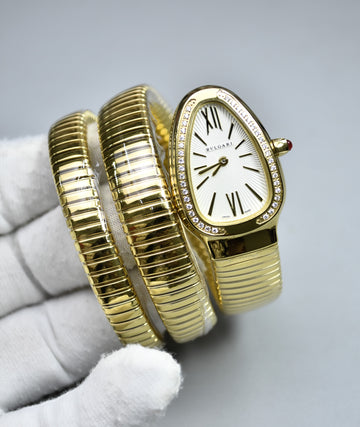 Snake Serpenti Tubogas Quartz Gold White Dail