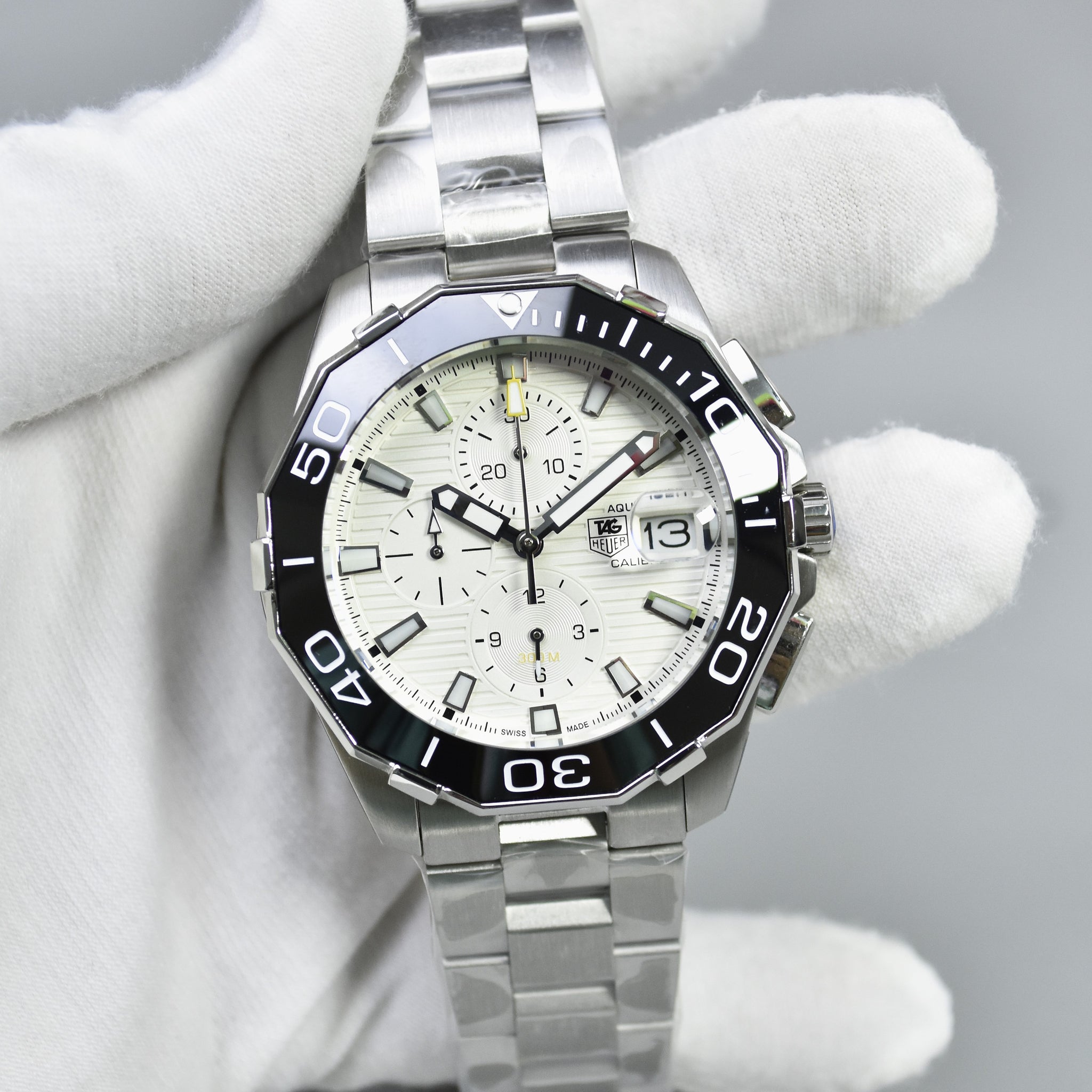 AQUARACER CALIBER 16 CHRONGRAPH CHAIN SILVER WHITE DAIL