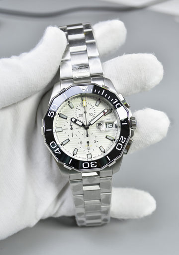 AQUARACER CALIBER 16 CHRONGRAPH CHAIN SILVER WHITE DAIL