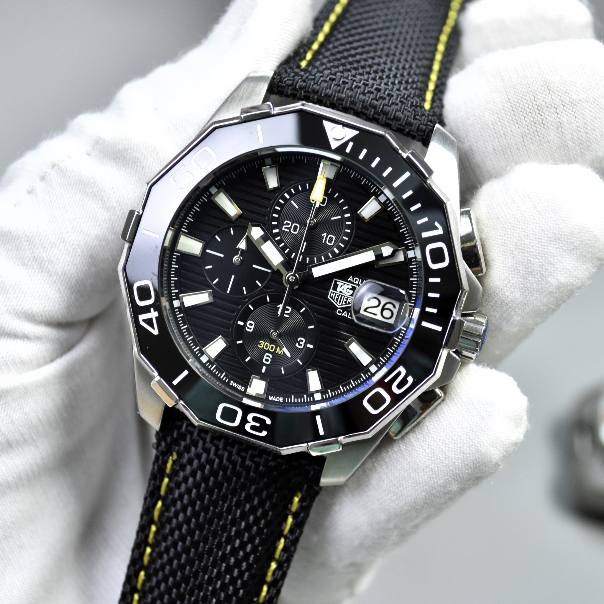 AQUARACER CALIBER 16 CHRONGRAPH STRAP SILVER BLACK DAIL