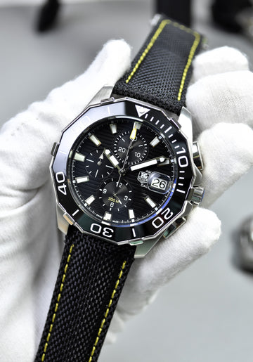 AQUARACER CALIBER 16 CHRONGRAPH STRAP SILVER BLACK DAIL