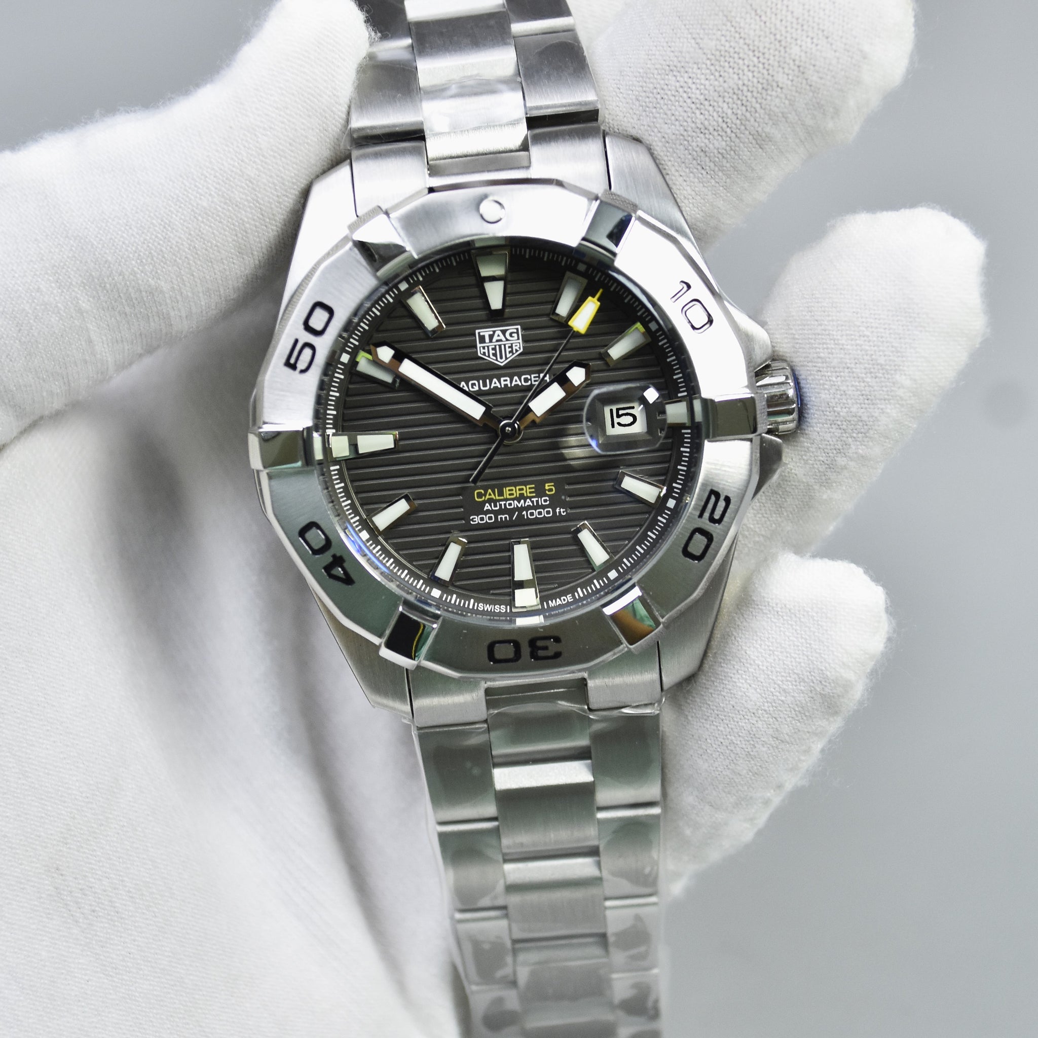 AQUARACER CALIBER 5 AUTO CHAIN SILVER GREY DAIL
