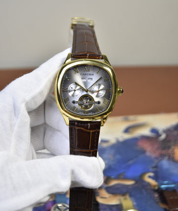 Century Tourbillion Auto Gold Grey Silver Dial