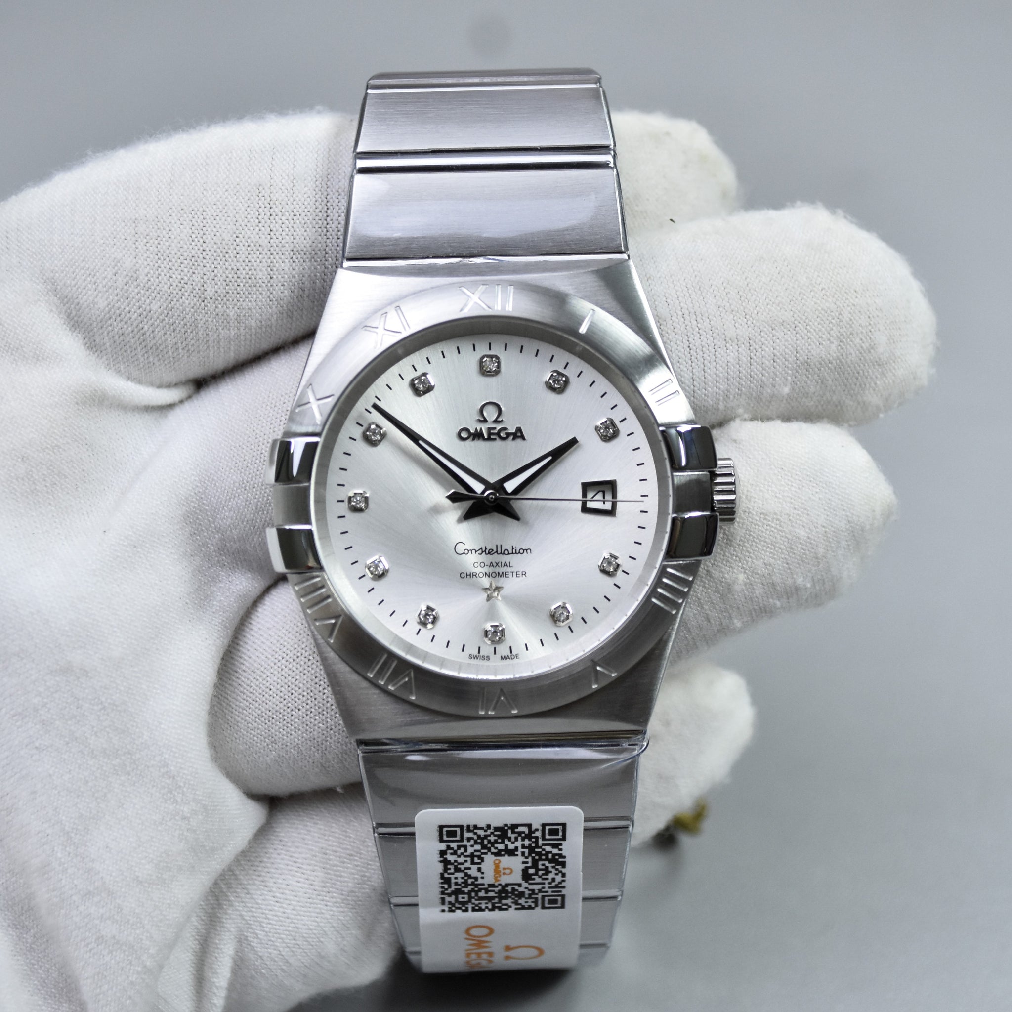 Omega Constellation Chain Silver White Dail