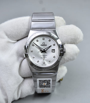 Omega Constellation Chain Silver White Dail