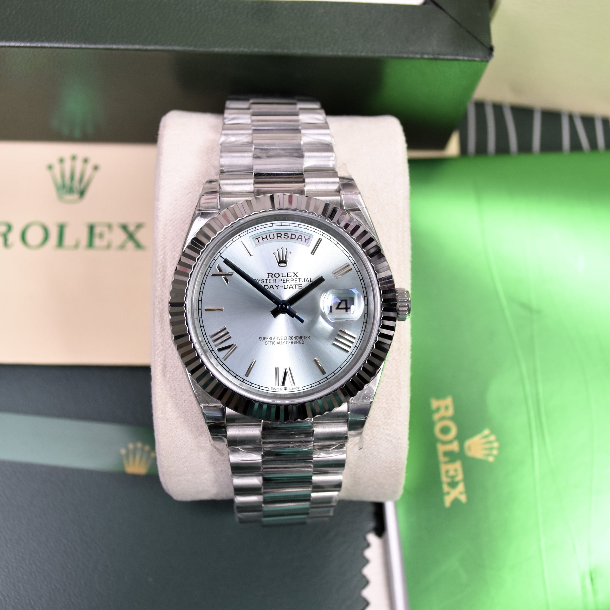 DAYDATE PRESIDENTAL SILVER ICE BLUE ROMAN