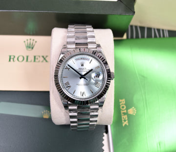 DAYDATE PRESIDENTAL SILVER ICE BLUE ROMAN