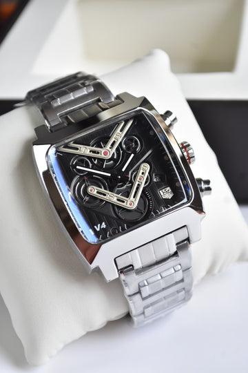 MONACO V4 CHRONO SILVER BLACK DAIL