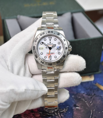 EXPLORER 2 OYSTER AUTO SILVER WHITE DIAL