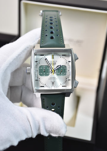 MONACO CHRONOGRAPH RACING GREEN SILVER WHITE