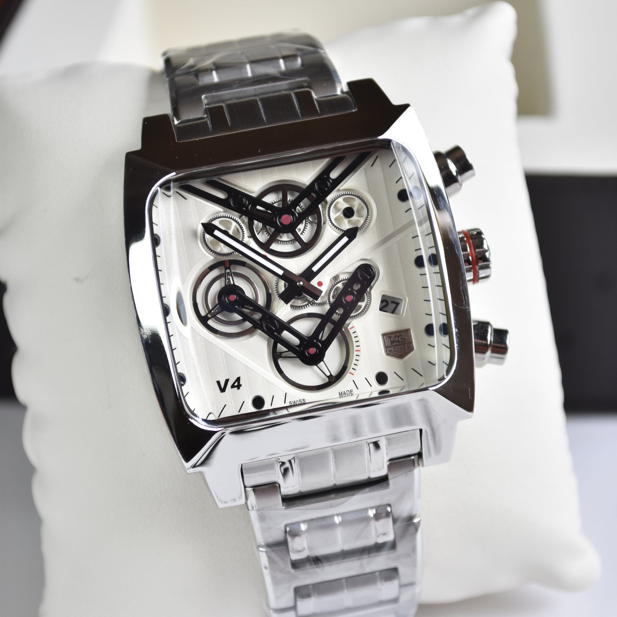 MONACO V4 CHRONO SILVER WHITE DAIL