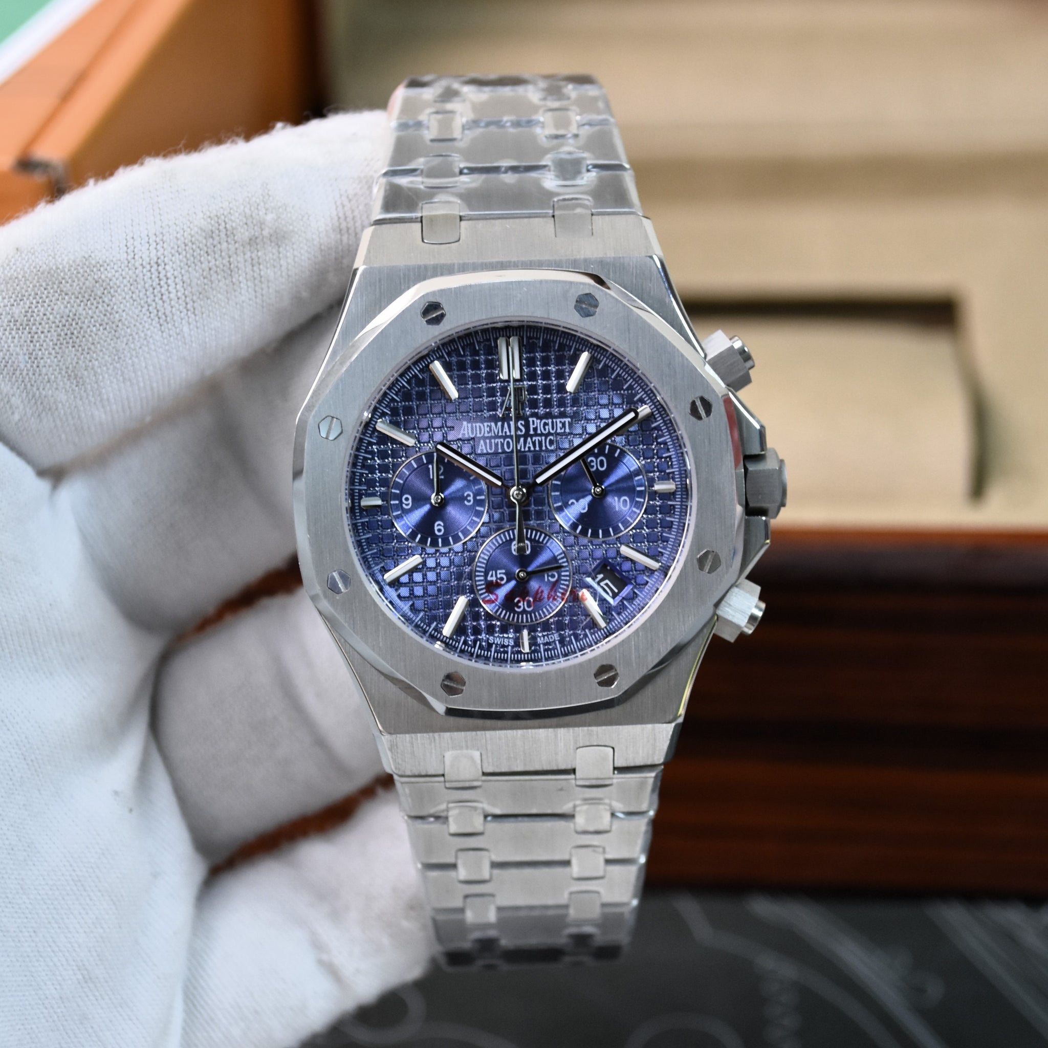 ROYAL OAK CHRONOGRAPH SILVER BLUE DAIL