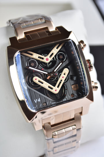 MONACO V4 CHRONO ROSE BLACK DAIL