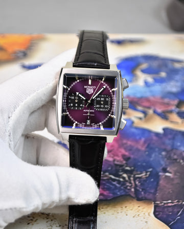 MONACO CHRONOGRAPH STRAP SILVER PURPLE DAIL