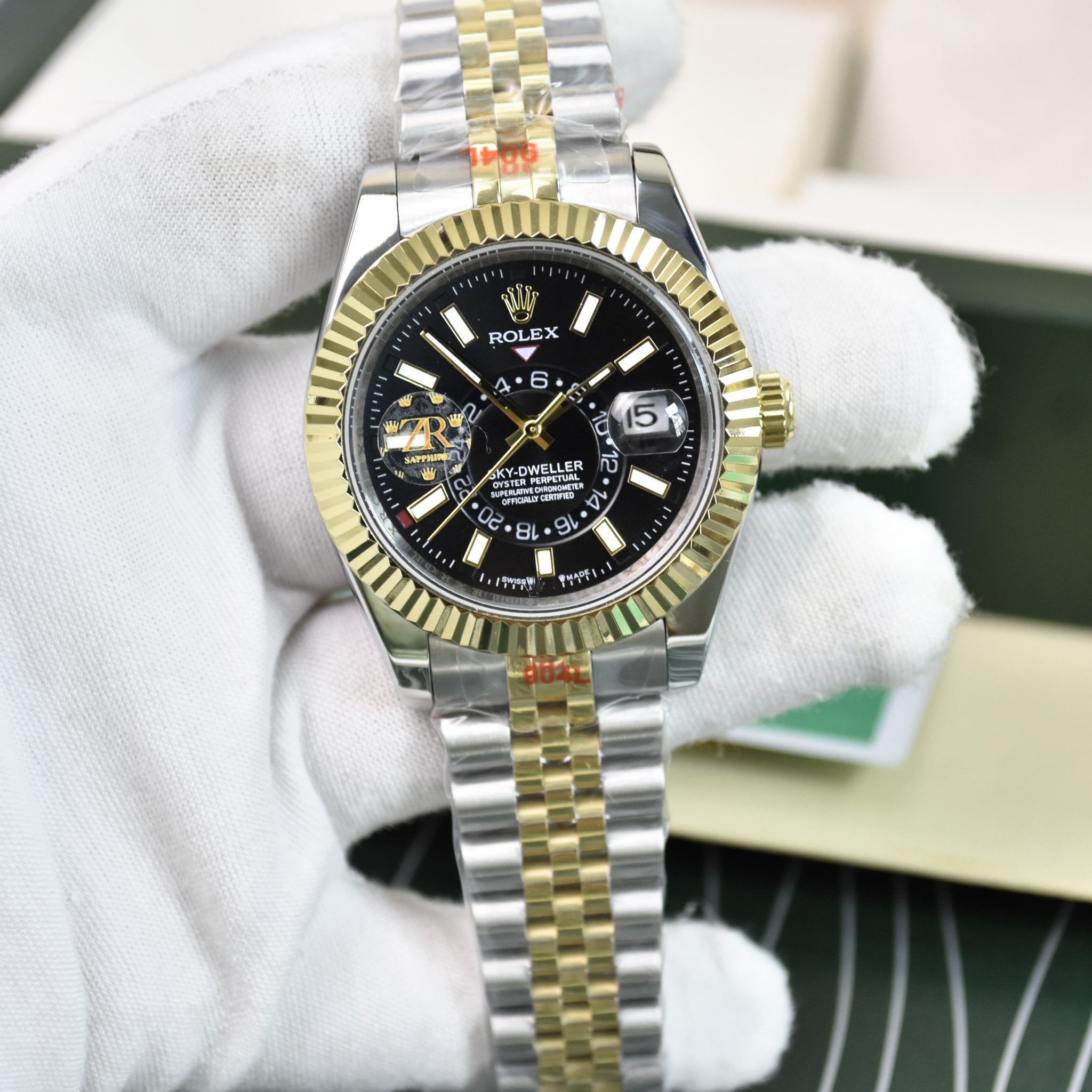 SKY DWELLER AUTO JUBLIE TWOTONE GOLD BLACK DAIL