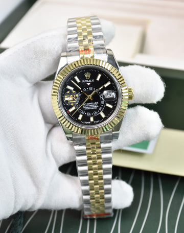 SKY DWELLER AUTO JUBLIE TWOTONE GOLD BLACK DAIL