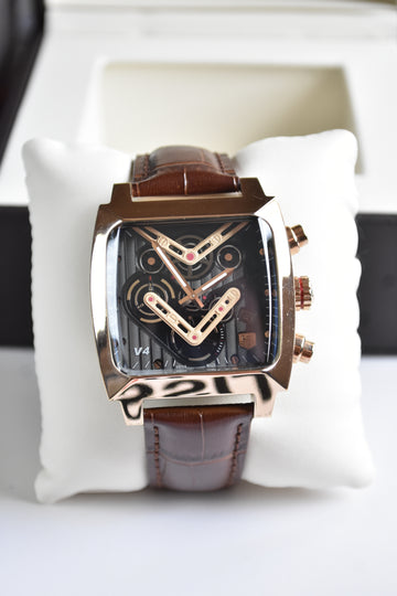 MONACO V4 CHRONO ROSE BLACK DAIL