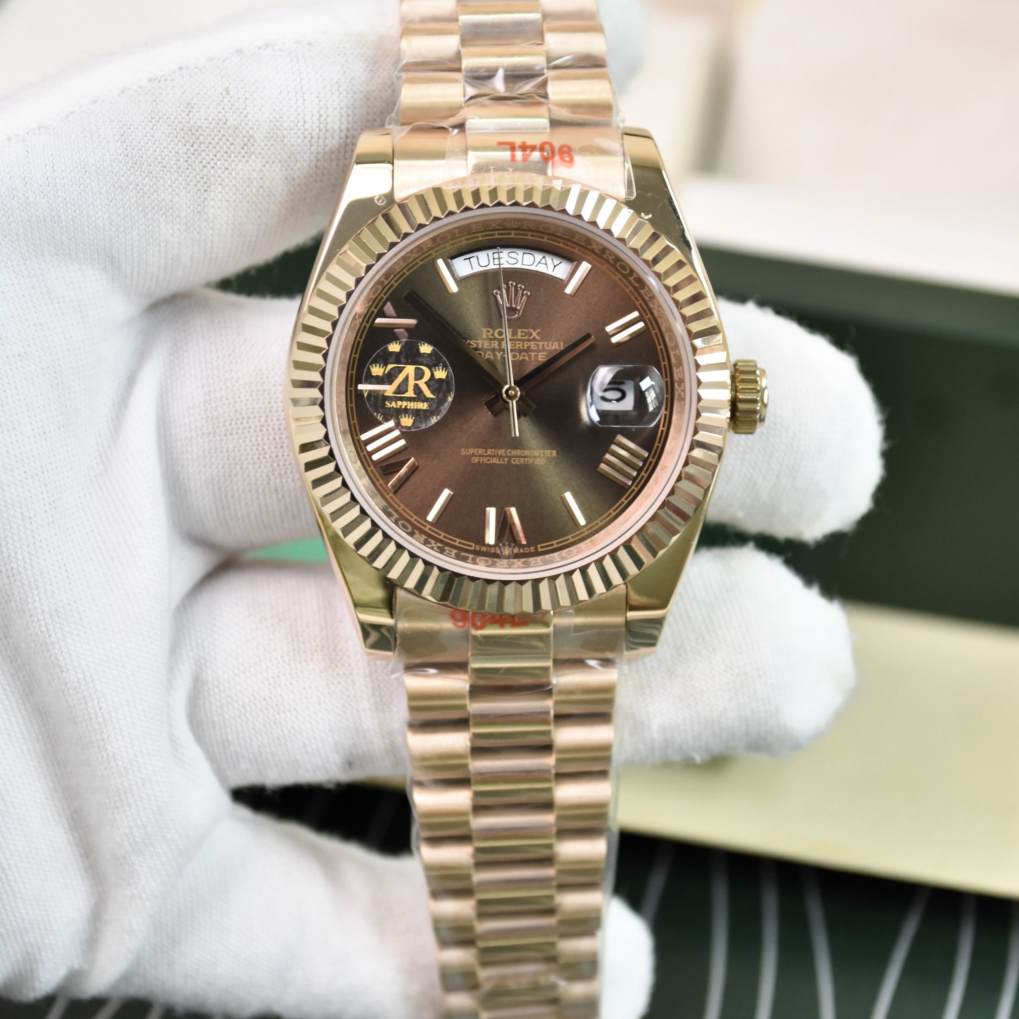 DAYDATE AUTO PRESIDENTIAL ROMAN ROSE CHOCO DAIL