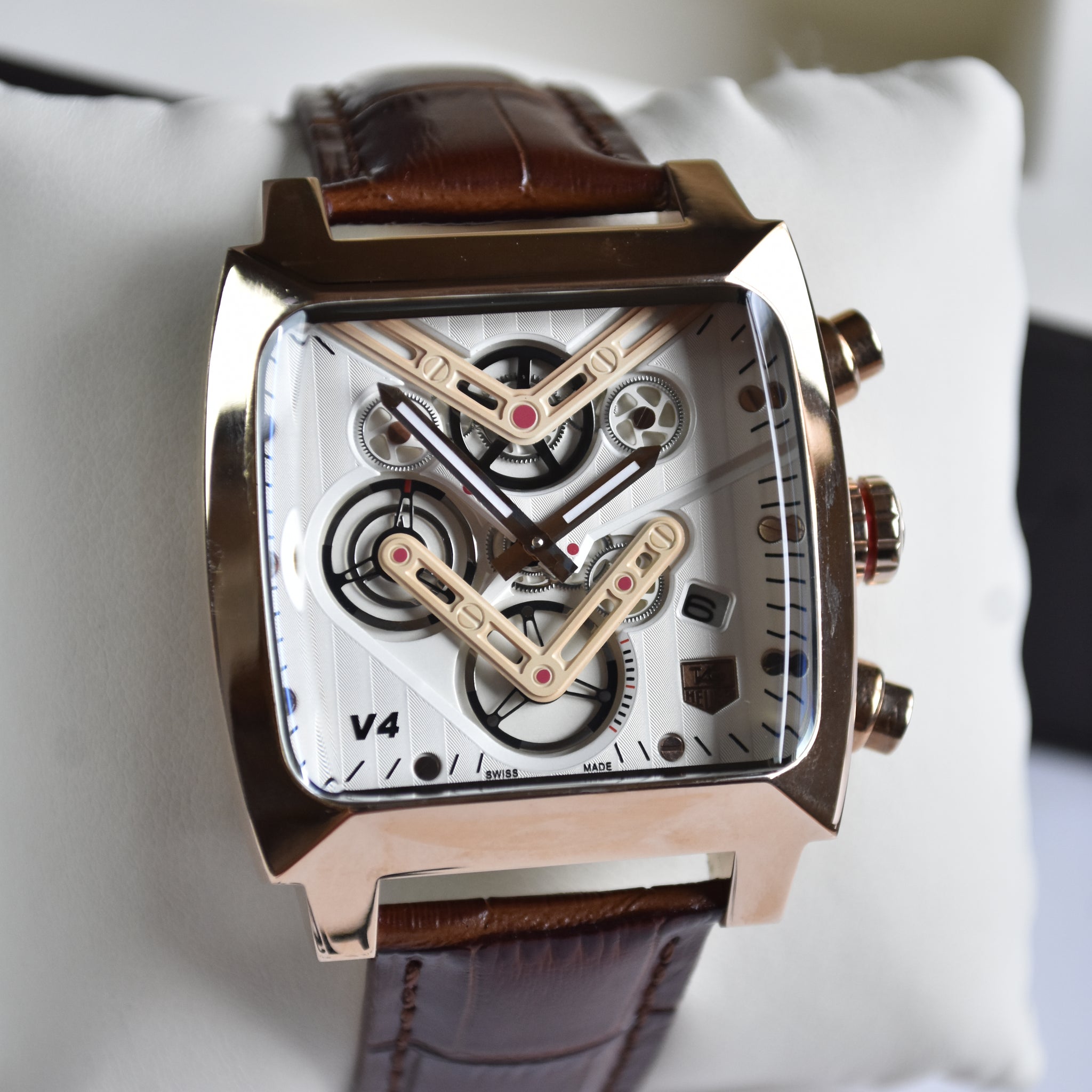 MONACO V4 CHRONO ROSE WHITE DAIL