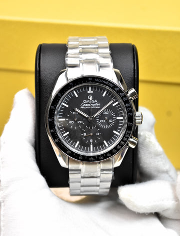 Speedmaster Chrono Quartz Silver Black Dial