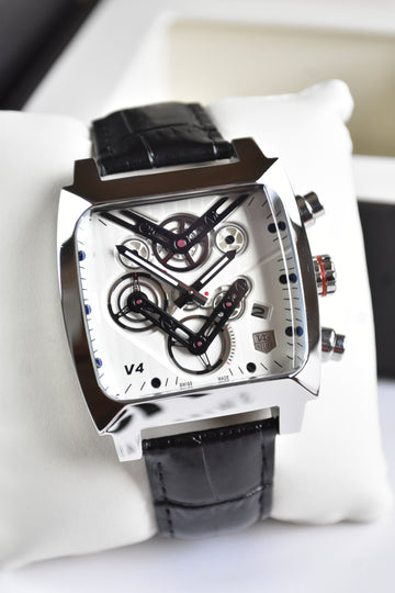 MONACO V4 CHRONO SILVER WHITE DAIL..