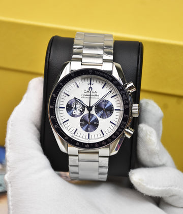 Speedmaster Chrono Quartz Silver White Blue Dial