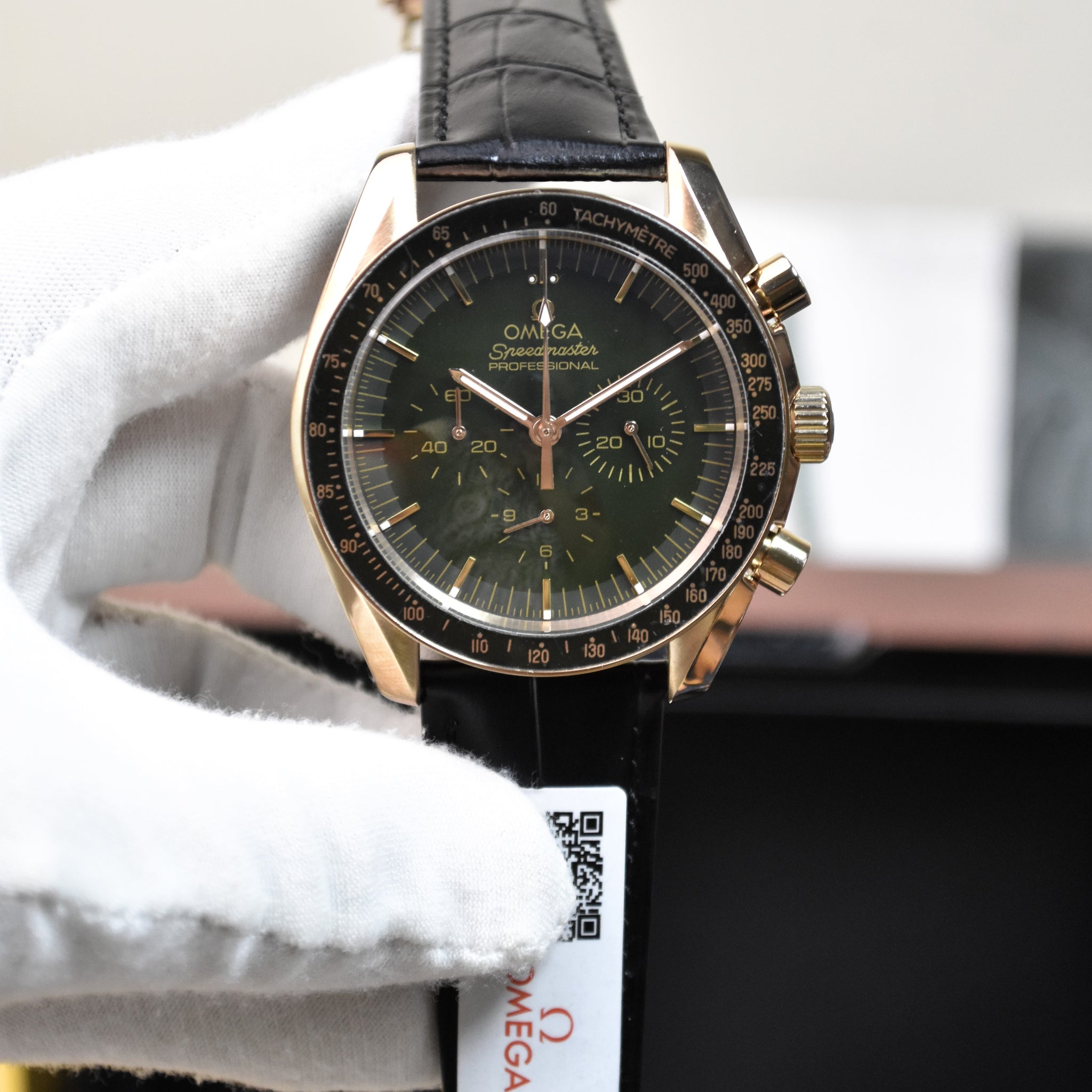 Speedmaster Chrono Quartz Strap Rose Green Dial