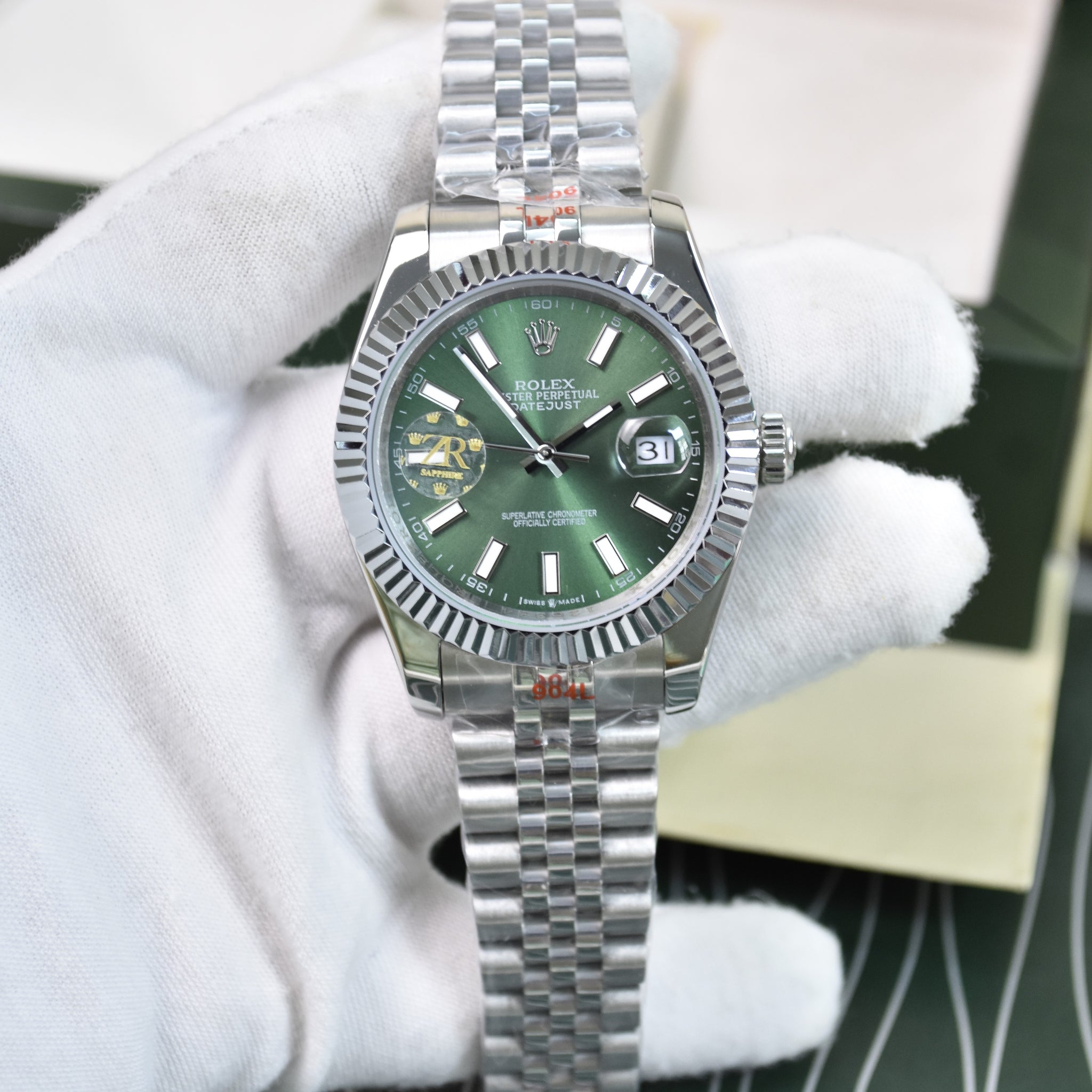 DATEJUST AUTO JUBLIE SILVER OLIVE GREEN DAIL