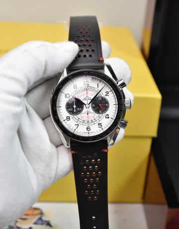 Speedmaster Chrono Quartz Strap Silver White Dial