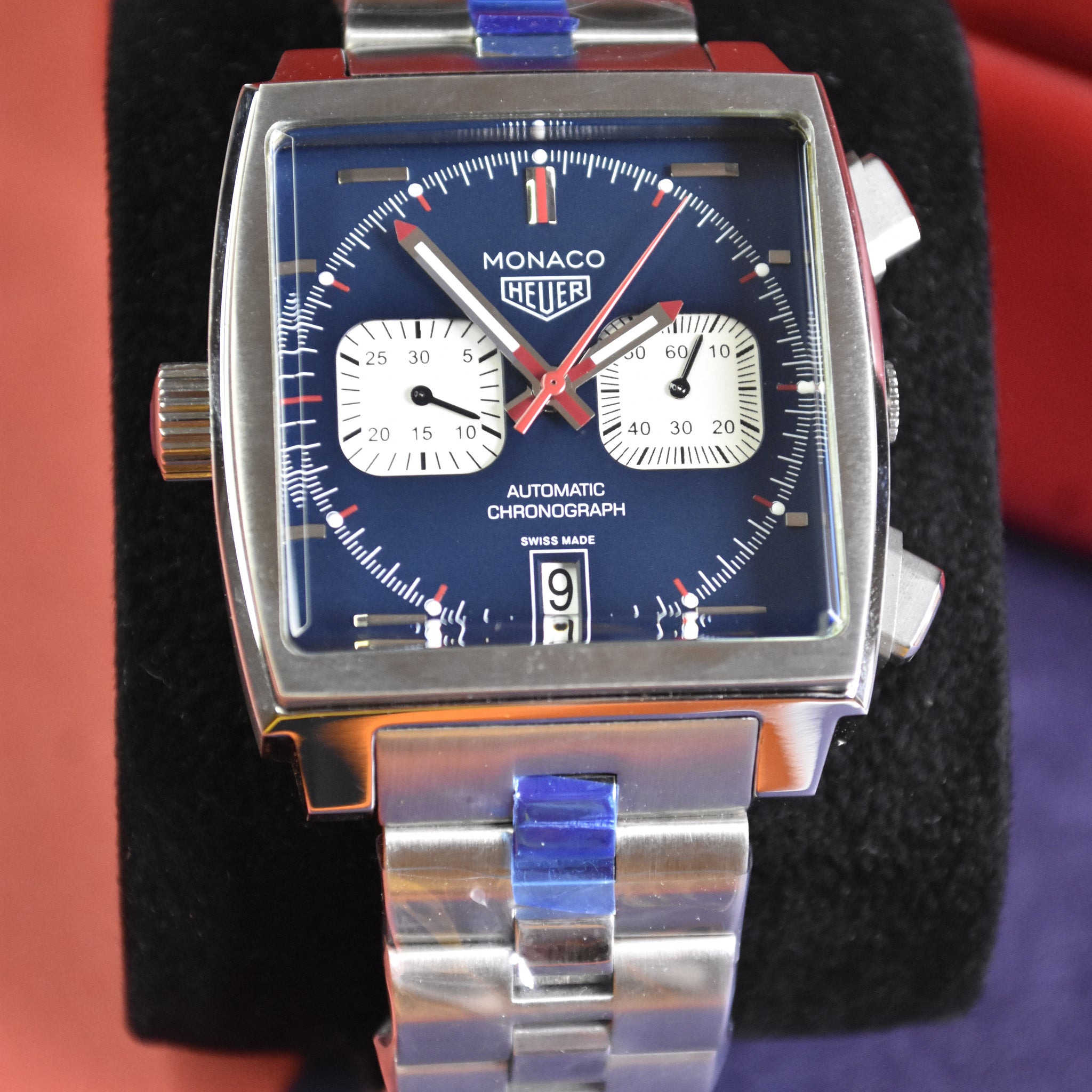 MONACO CHRONOGRAPH  SILVER DARK BLUE DAIL