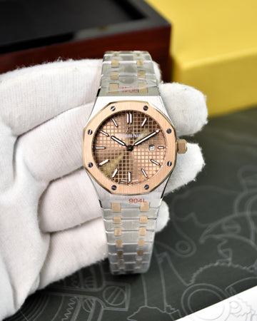 Ladies Royal oak Quartz Two-Tone Rose Brown Dial