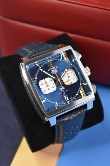 MONACO CHRONOGRAPH STRAP BLUE NEW GULF DAIL