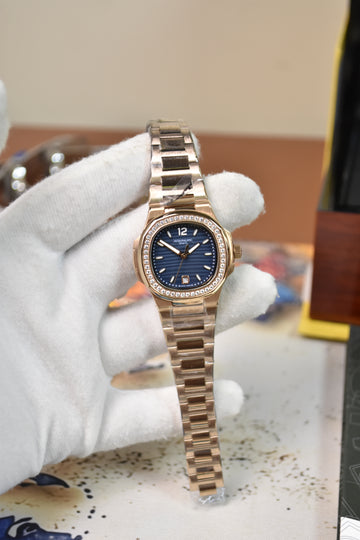 Ladies Nautilus Quartz Stones Rose Blue