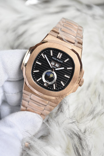 NAUTILUS CALENDER AUTO CHAIN ROSE BLACK (ZP)