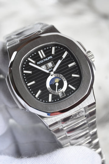 NAUTILUS CALENDER AUTO SILVER BLACK (ZP)