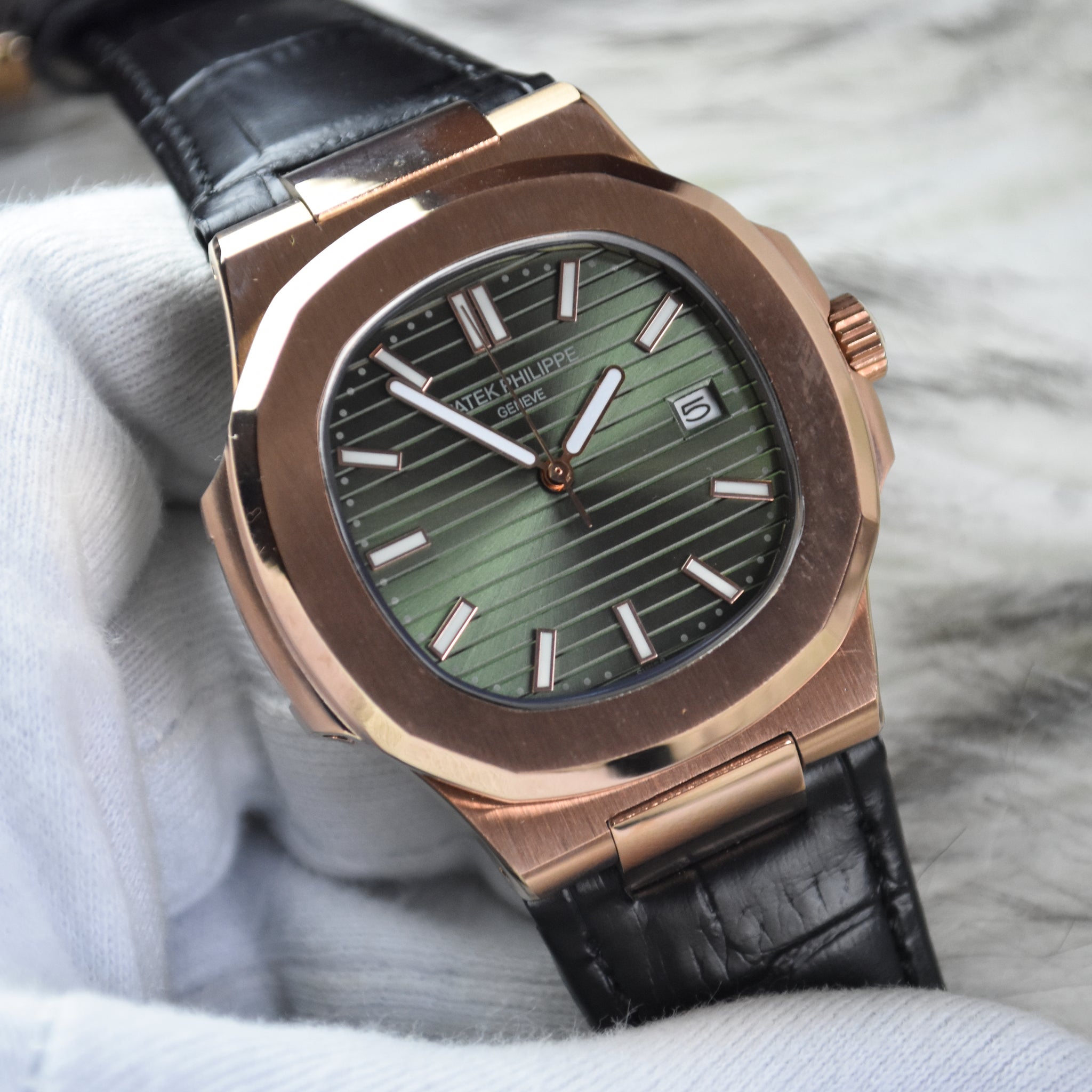 PP NAUTILUS AUTO STRAP ROSE OLIVE GREEN (ZP)