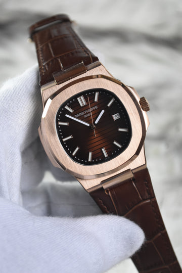 PP NAUTILUS AUTO STRAP ROSE BROWN (ZP)