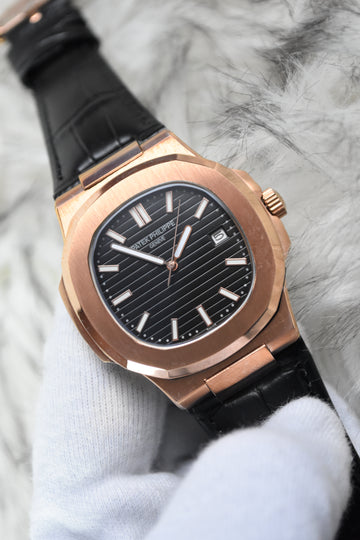 PP NAUTILUS AUTO STRAP ROSE BLACK (ZP)